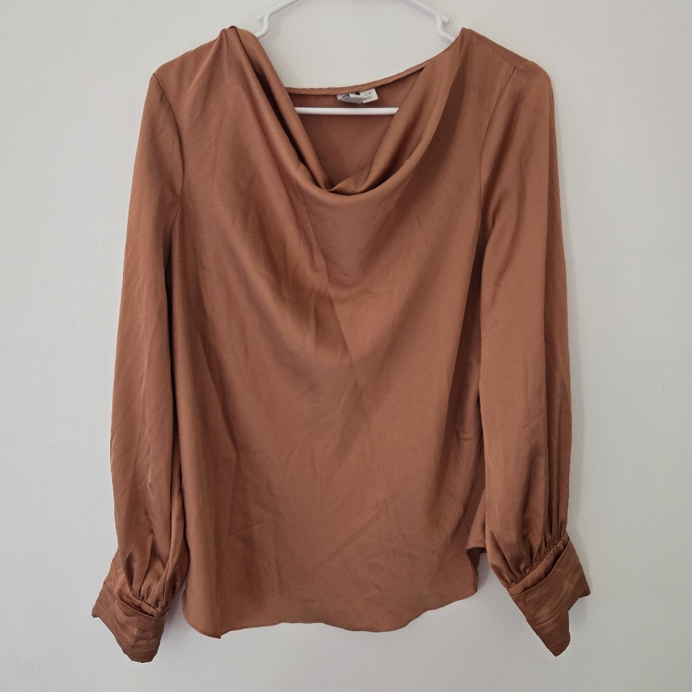Joie Silky Rust Colored Long Sleeve Top
